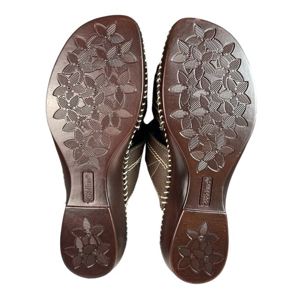 Cobbie Cuddlers Women's Barbara Sandals 8.5W Brown Leather Slip-On Comfort Shoes - Picture 11 of 13